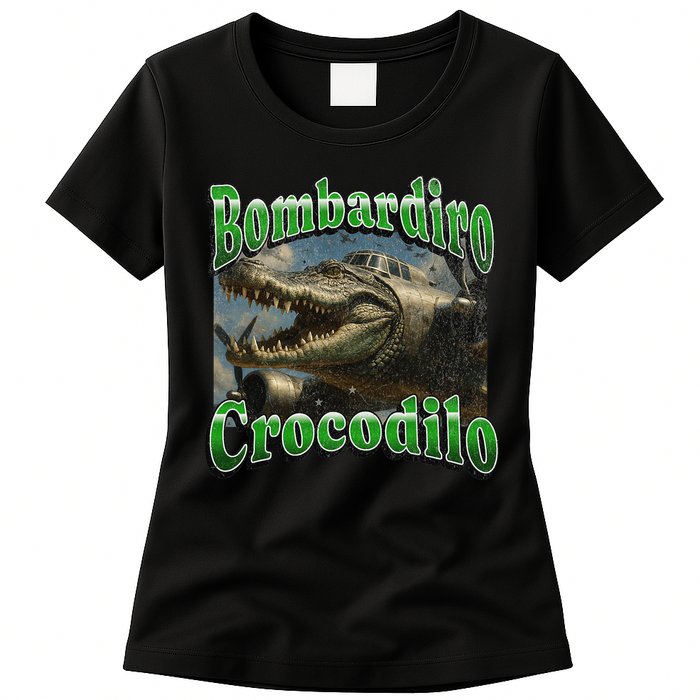 Bombadiro Crocodilo Funny Italian Brainrot Meme Graphic Womens T-Shirt