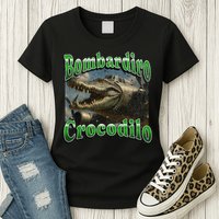 Bombadiro Crocodilo Funny Italian Brainrot Meme Graphic Womens T-Shirt