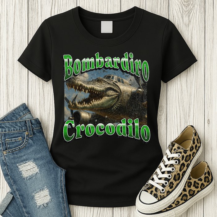 Bombadiro Crocodilo Funny Italian Brainrot Meme Graphic Womens T-Shirt
