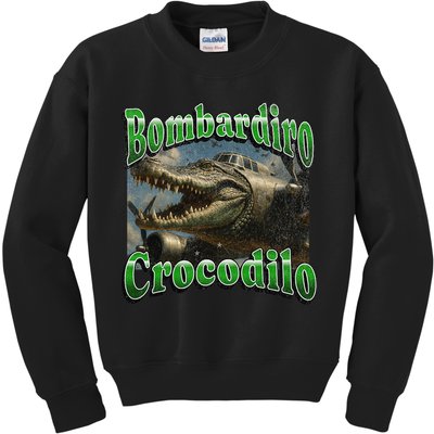 Bombadiro Crocodilo Funny Italian Brainrot Meme Graphic Kids Sweatshirt