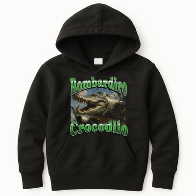 Bombadiro Crocodilo Funny Italian Brainrot Meme Graphic Kids Hoodie
