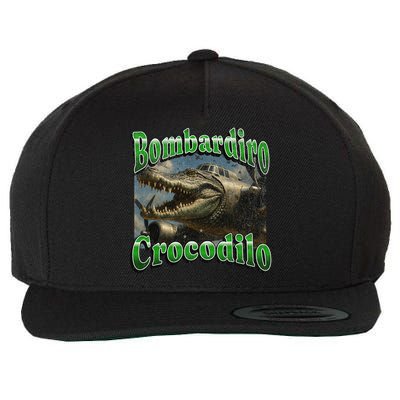 Bombadiro Crocodilo Funny Italian Brainrot Meme Graphic Wool Snapback Cap