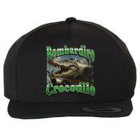 Bombadiro Crocodilo Funny Italian Brainrot Meme Graphic Wool Snapback Cap