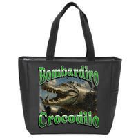 Bombadiro Crocodilo Funny Italian Brainrot Meme Graphic Zip Tote Bag