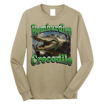 Bombadiro Crocodilo Funny Italian Brainrot Meme Graphic Long Sleeve Shirt