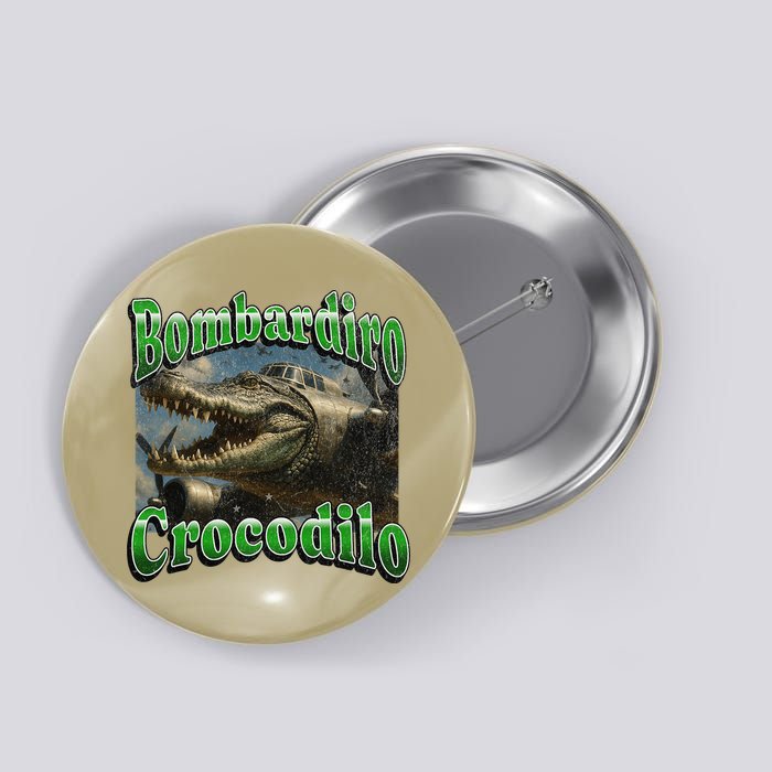 Bombadiro Crocodilo Funny Italian Brainrot Meme Graphic Button