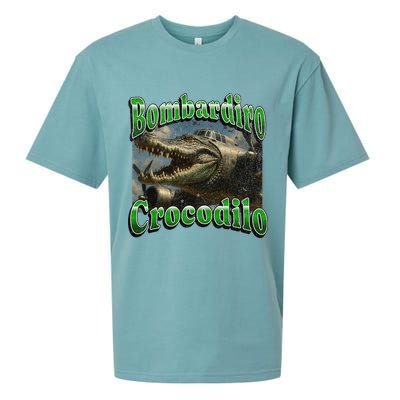 Bombadiro Crocodilo Funny Italian Brainrot Meme Graphic Sueded Cloud Jersey T-Shirt