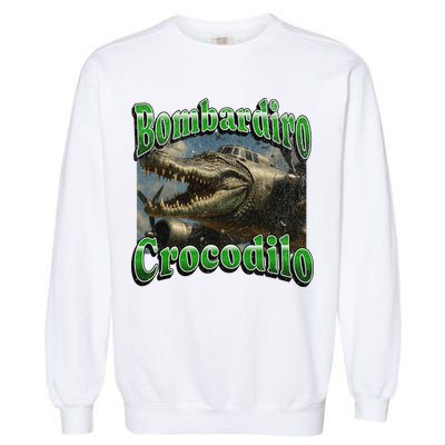 Bombadiro Crocodilo Funny Italian Brainrot Meme Graphic Garment-Dyed Sweatshirt