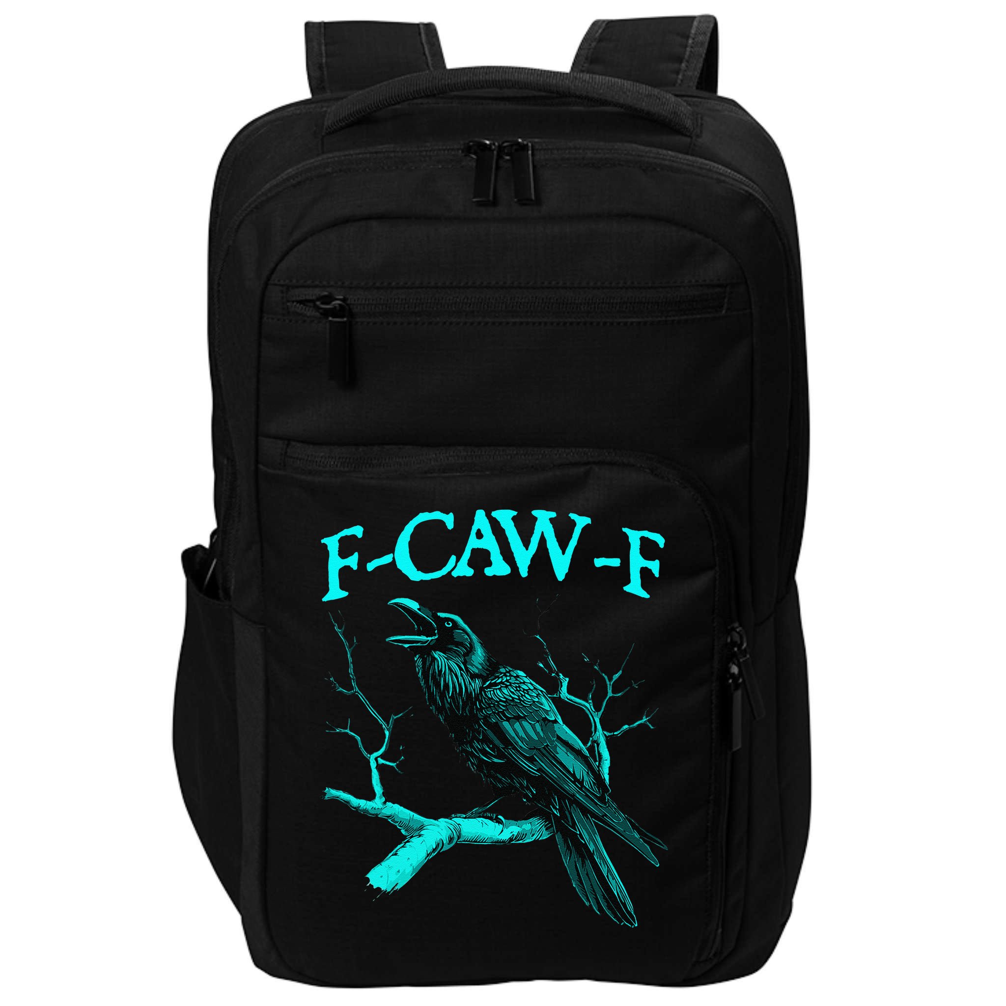 Black Crow F-Caw-F Funny Black Bird Impact Tech Backpack