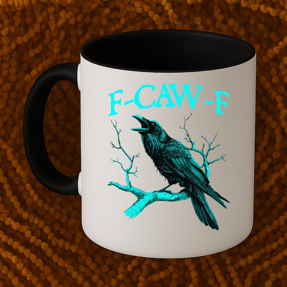 Black Crow F-Caw-F Funny Black Bird Mug