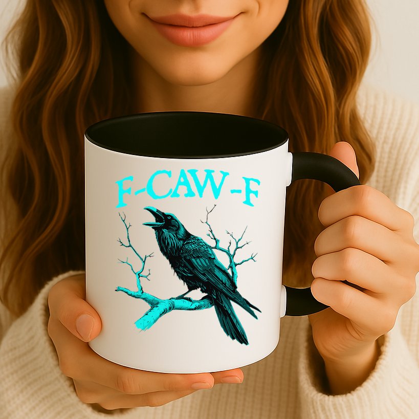 Black Crow F-Caw-F Funny Black Bird Mug