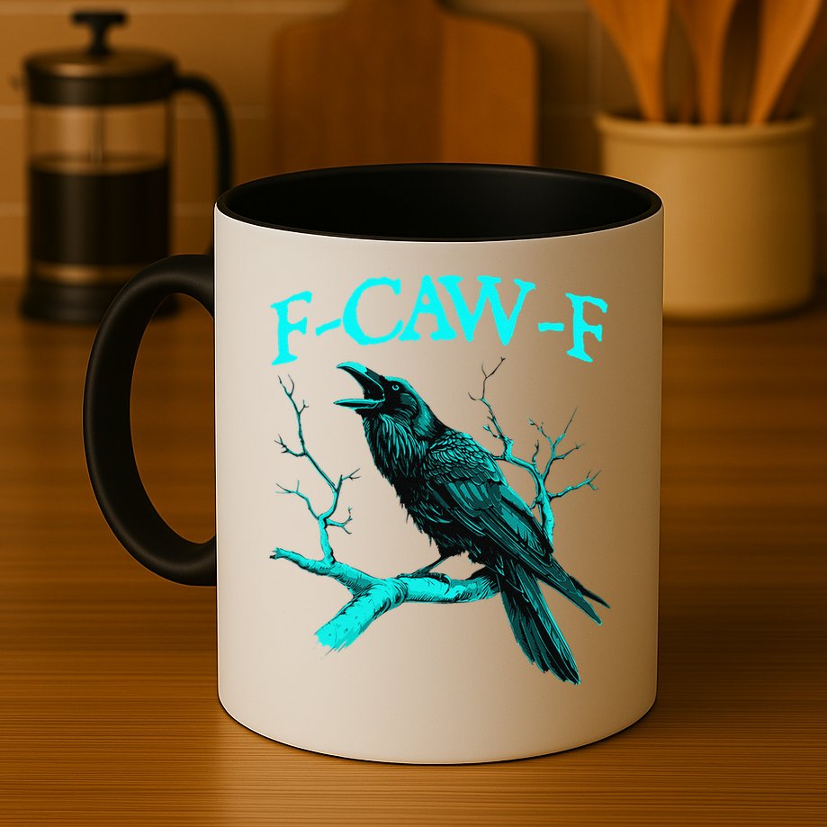 Black Crow F-Caw-F Funny Black Bird Mug