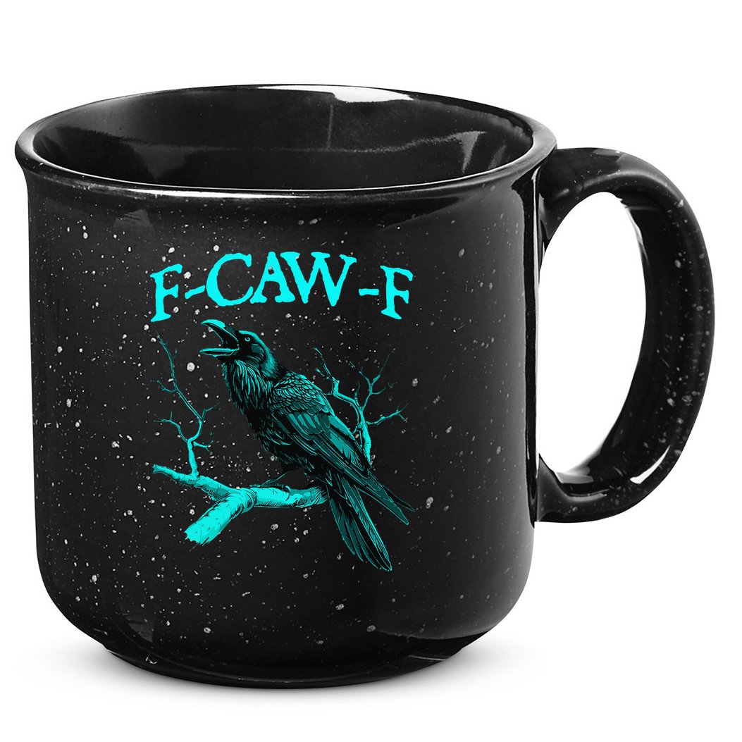 Black Crow F-Caw-F Funny Black Bird 15oz Campfire Ceramic Mug