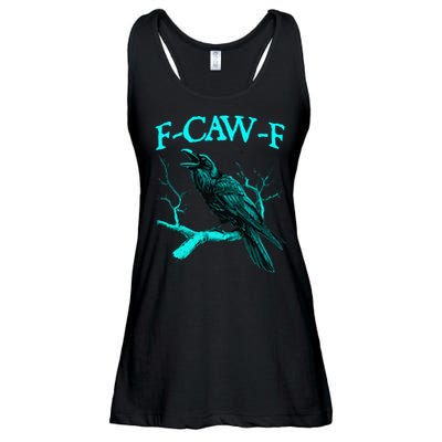 Black Crow F-Caw-F Funny Black Bird Ladies Essential Flowy Tank