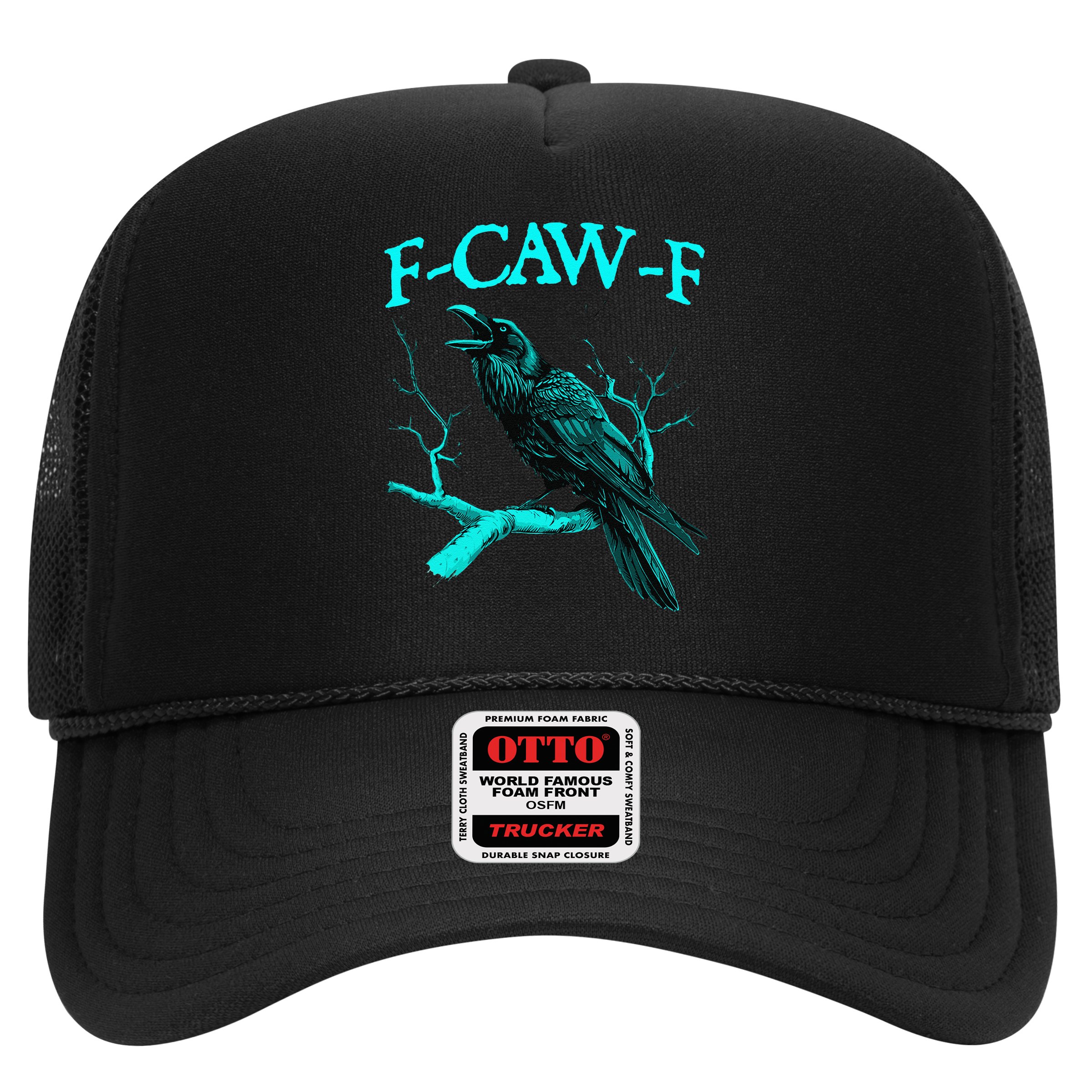 Black Crow F-Caw-F Funny Black Bird Hat
