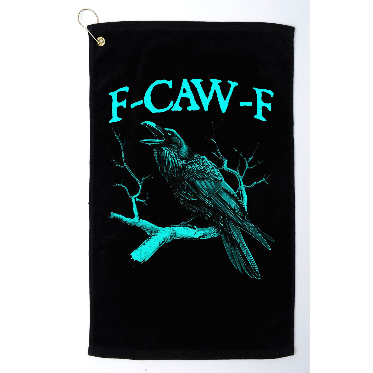 Black Crow F-Caw-F Funny Black Bird Golf Towel