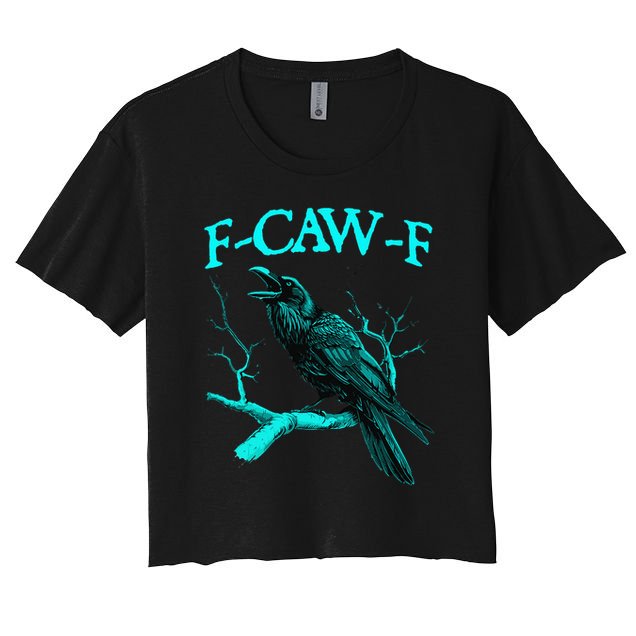 Black Crow F-Caw-F Funny Black Bird Crop Top