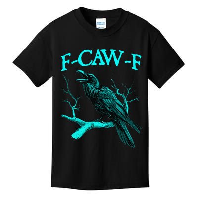Black Crow F-Caw-F Funny Black Bird Kids T-Shirt
