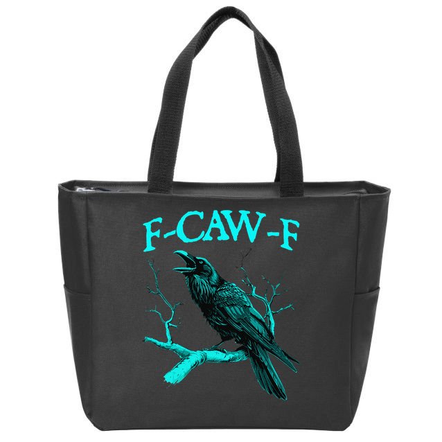 Black Crow F-Caw-F Funny Black Bird Zip Tote Bag