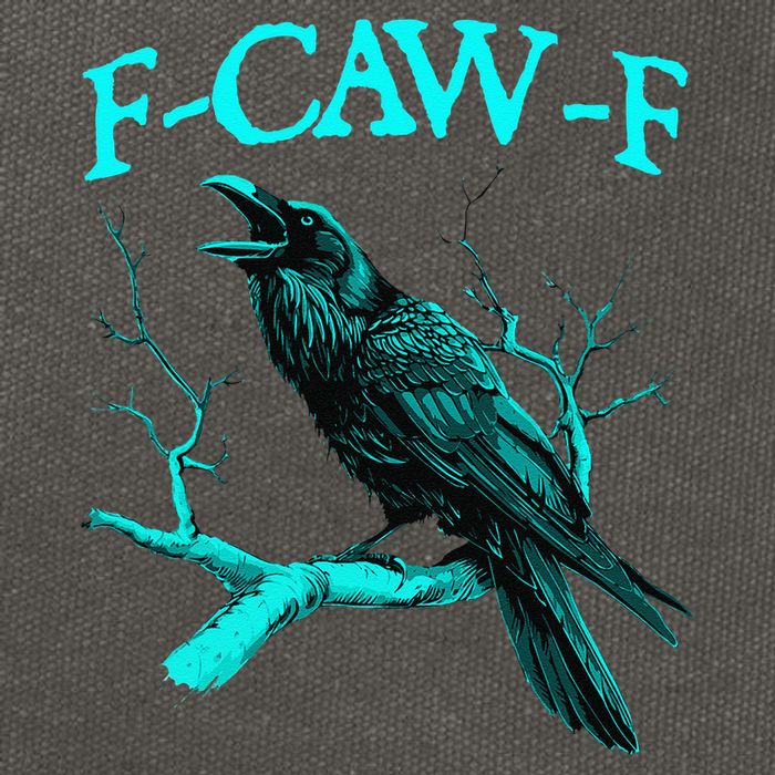 Black Crow F-Caw-F Funny Black Bird Cotton Canvas Backpack