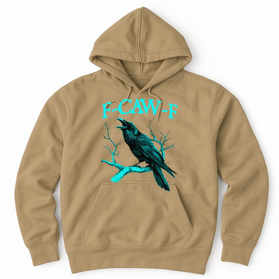 Black Crow F-Caw-F Funny Black Bird Hoodie