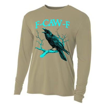 Black Crow F-Caw-F Funny Black Bird Cooling Performance Long Sleeve Crew
