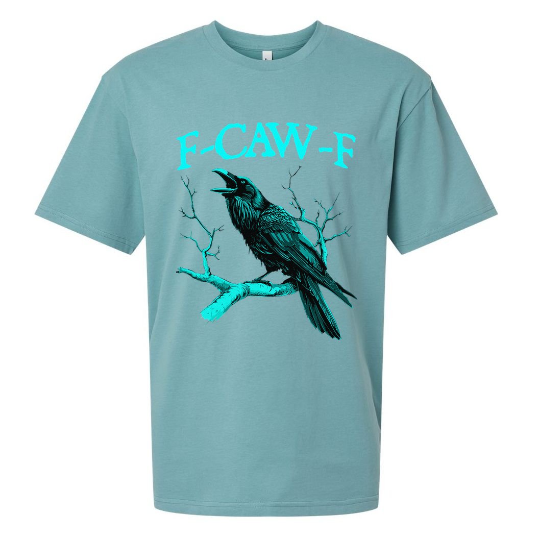 Black Crow F-Caw-F Funny Black Bird Sueded Cloud Jersey T-Shirt