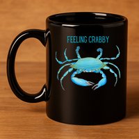 Blue Crab Feeling Crabby Ocean Life 11oz C Handle Ceramic Mug