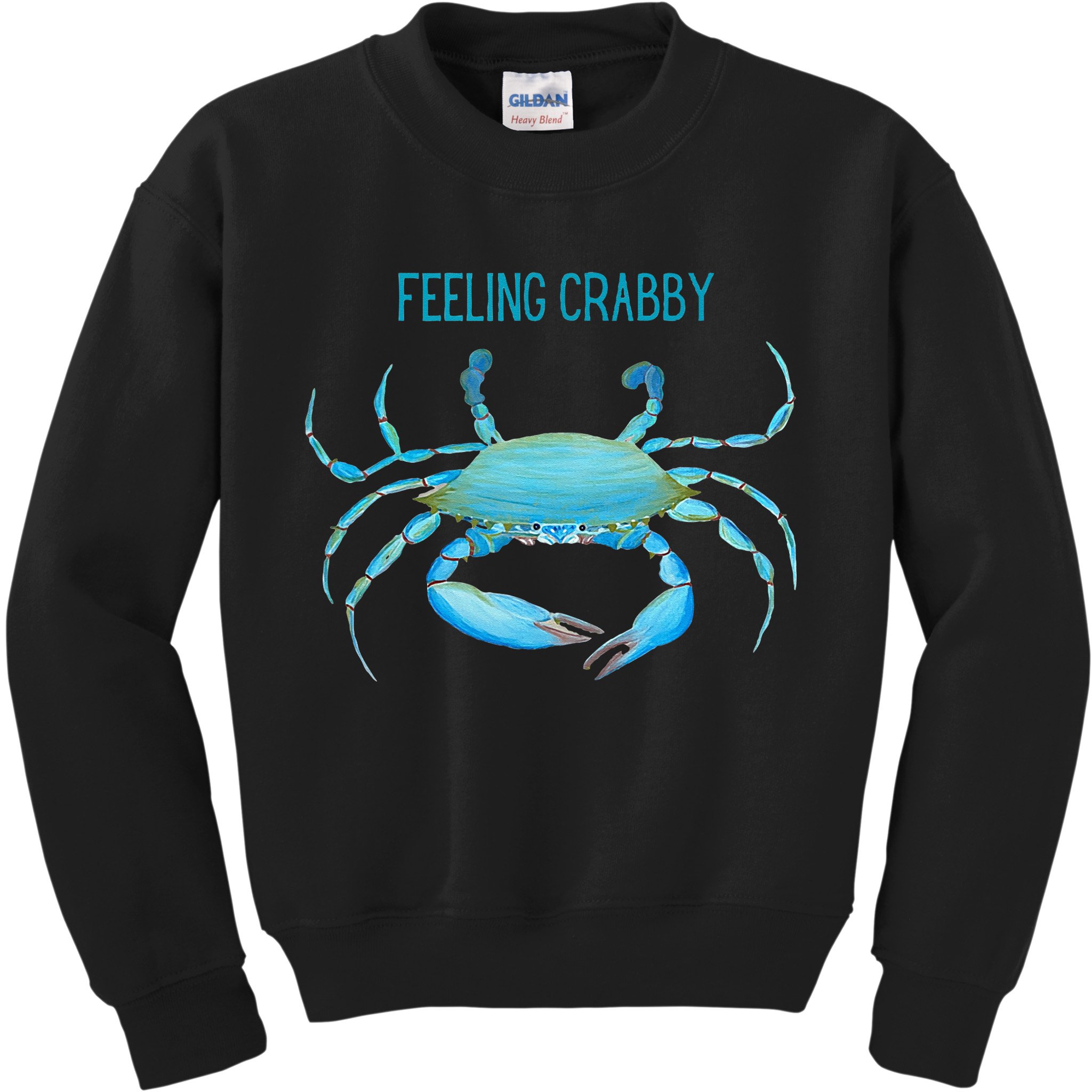 Blue Crab Feeling Crabby Ocean Life Kids Sweatshirt