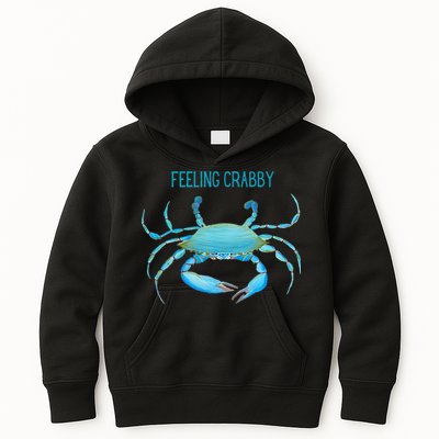 Blue Crab Feeling Crabby Ocean Life Kids Hoodie