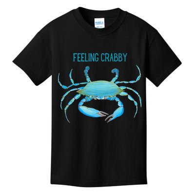 Blue Crab Feeling Crabby Ocean Life Kids T-Shirt