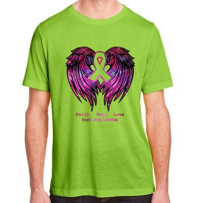 Breast Cancer Faith Hope Love Wings Great Gift Awareness (Back) Funny Gift Adult ChromaSoft Performance T-Shirt