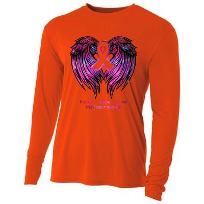 Breast Cancer Faith Hope Love Wings Great Gift Awareness (Back) Funny Gift Cooling Performance Long Sleeve Crew