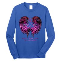 Breast Cancer Faith Hope Love Wings Great Gift Awareness (Back) Funny Gift Long Sleeve Shirt