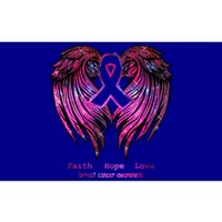 Breast Cancer Faith Hope Love Wings Great Gift Awareness (Back) Funny Gift Bumper Sticker