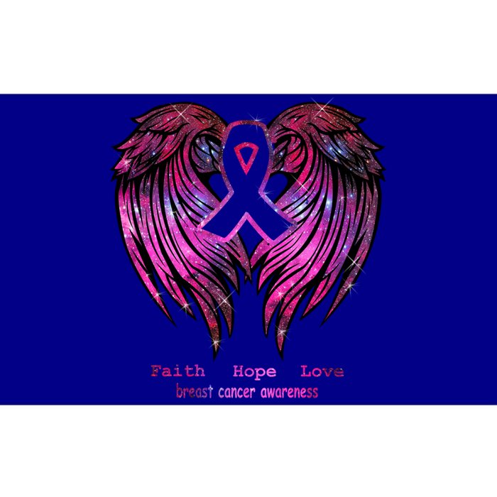 Breast Cancer Faith Hope Love Wings Great Gift Awareness (Back) Funny Gift Bumper Sticker