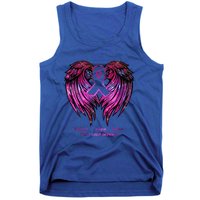 Breast Cancer Faith Hope Love Wings Great Gift Awareness (Back) Funny Gift Tank Top