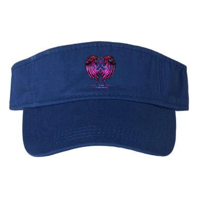 Breast Cancer Faith Hope Love Wings Great Gift Awareness (Back) Funny Gift Valucap Bio-Washed Visor