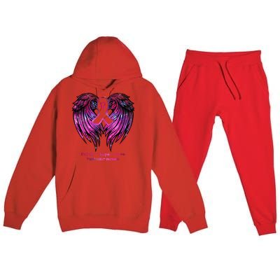 Breast Cancer Faith Hope Love Wings Great Gift Awareness (Back) Funny Gift Premium Hooded Sweatsuit Set