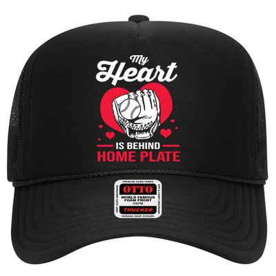 Baseball Catcher For Mom My Heart Is Behind Home Plate Funny Gift Trucker Hat