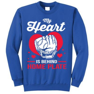 Baseball Catcher For Mom My Heart Is Behind Home Plate Funny Gift Sweatshirt