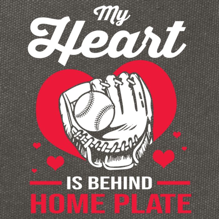 Baseball Catcher For Mom My Heart Is Behind Home Plate Funny Gift Cotton Canvas Backpack