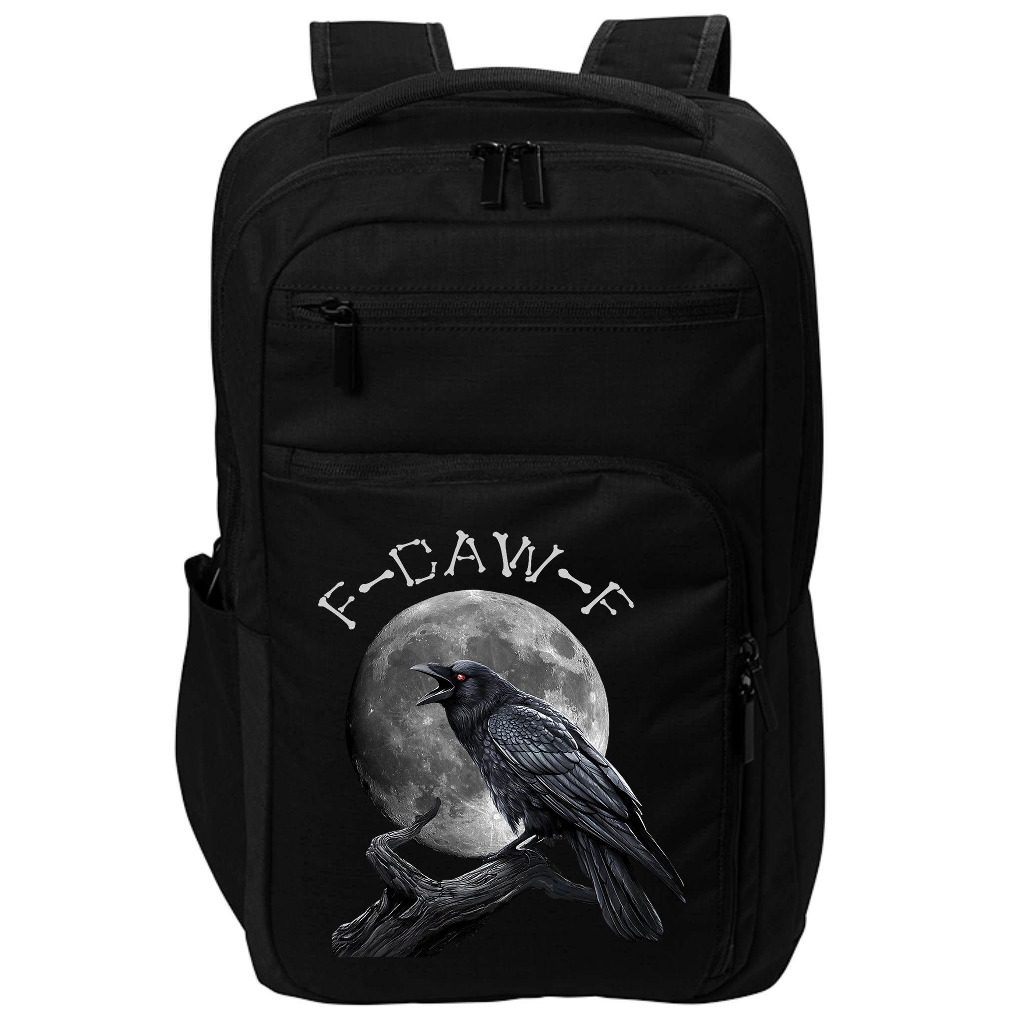 Black Crow, F-Caw-F Funny Black Bird Moon Bird Saying  Impact Tech Backpack