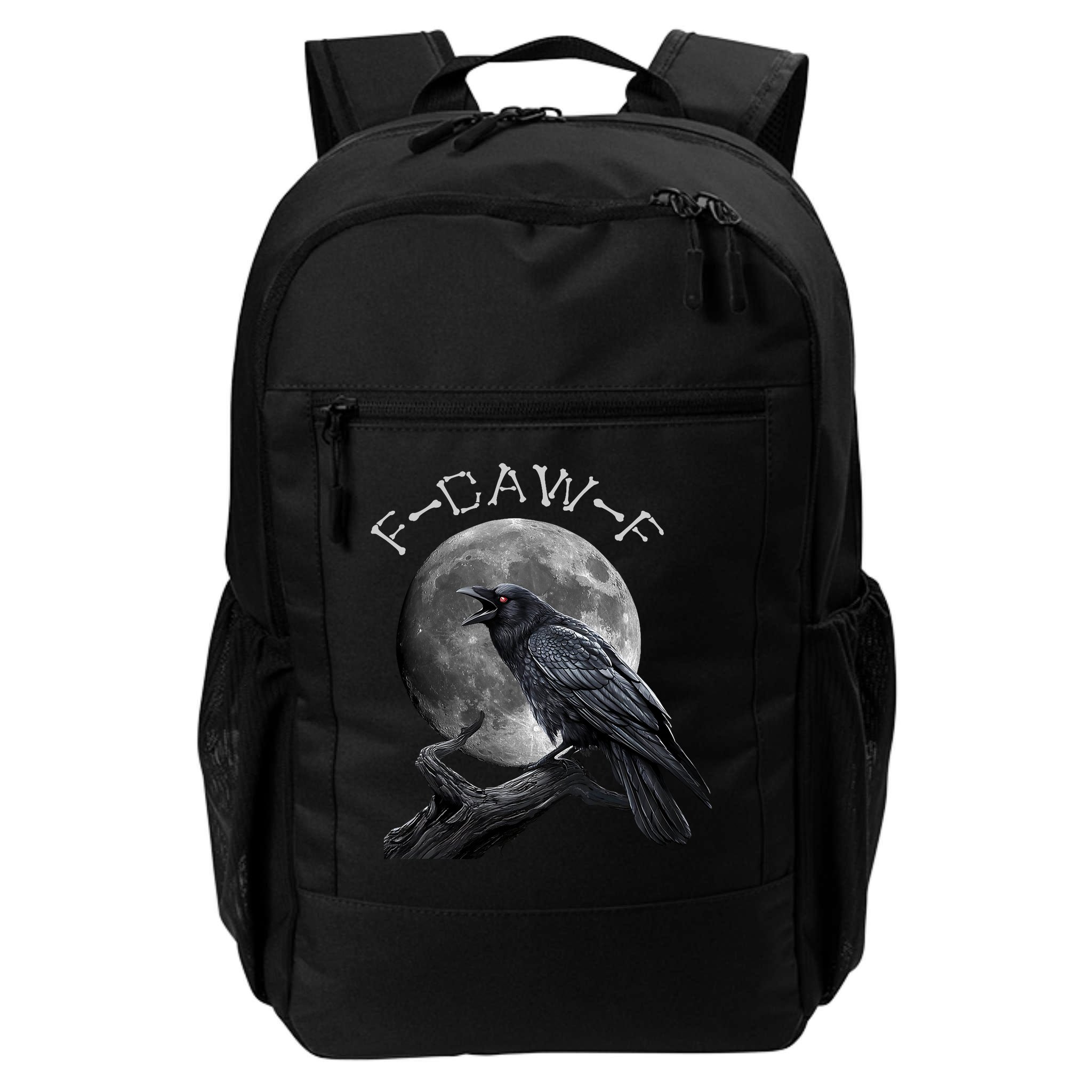 Black Crow, F-Caw-F Funny Black Bird Moon Bird Saying  Backpack