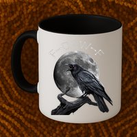 Black Crow, F-Caw-F Funny Black Bird Moon Bird Saying  Mug