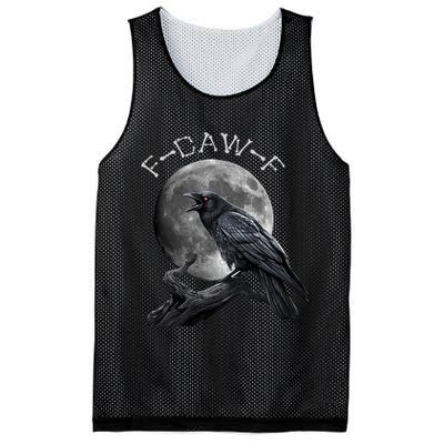 Black Crow, F-Caw-F Funny Black Bird Moon Bird Saying  Mesh Reversible Basketball Jersey Tank