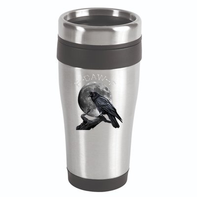 Black Crow, F-Caw-F Funny Black Bird Moon Bird Saying  16oz Travel Tumbler