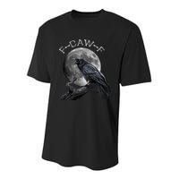 Black Crow, F-Caw-F Funny Black Bird Moon Bird Saying  Youth Performance Sprint T-Shirt