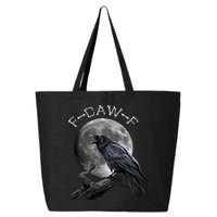 Black Crow, F-Caw-F Funny Black Bird Moon Bird Saying  25L Jumbo Tote