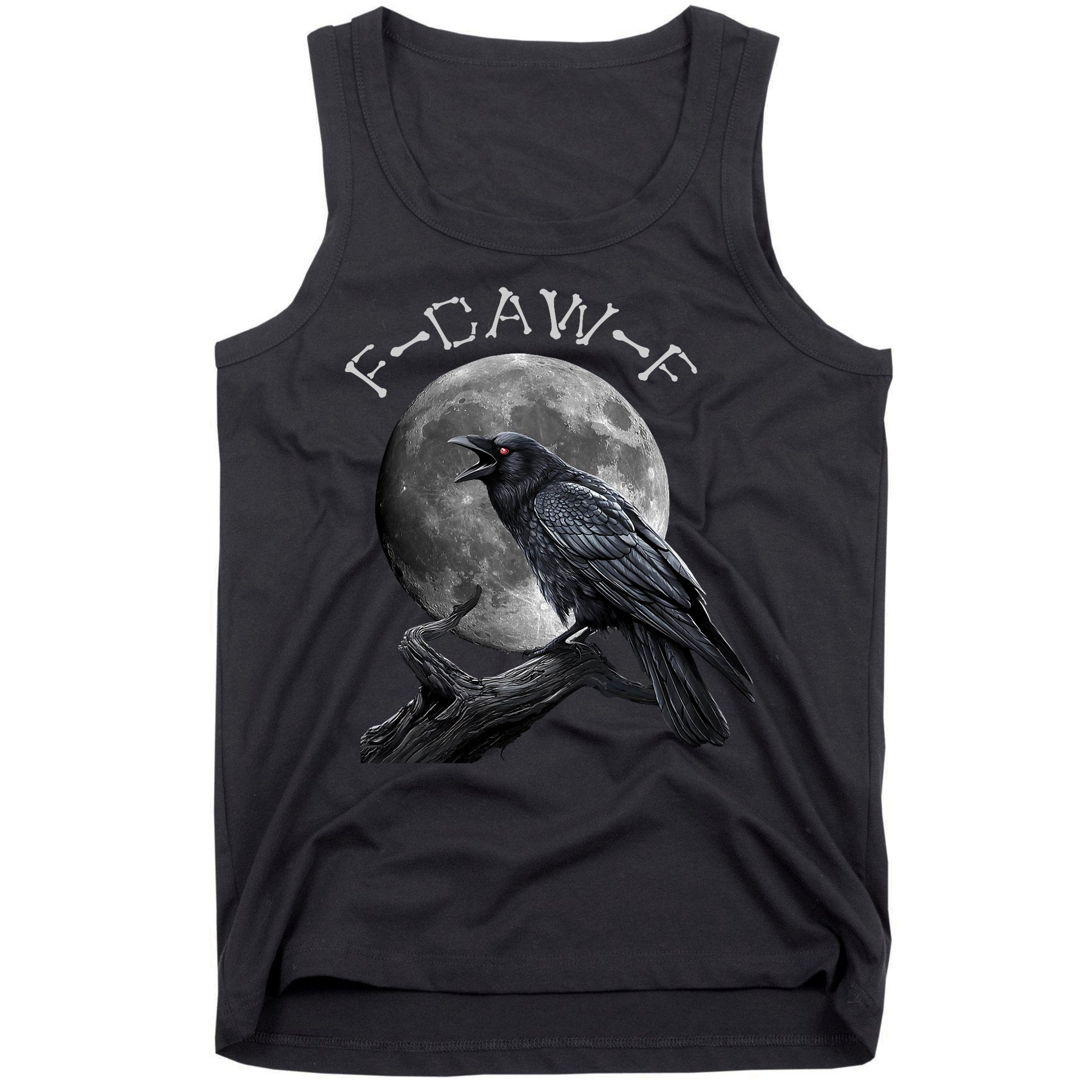 Black Crow, F-Caw-F Funny Black Bird Moon Bird Saying  Tank Top